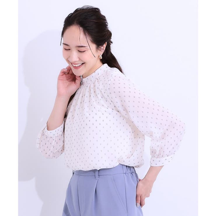 【S-LL】首元ギャザーが大人上品な シフォンブラウス | SHOO・LA・RUE | 詳細画像6 
