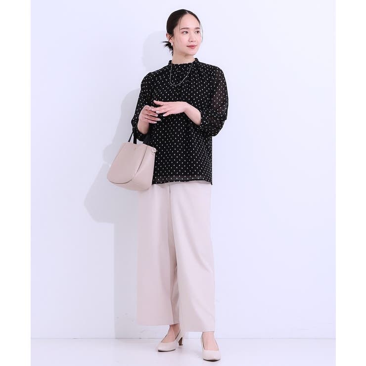 【S-LL】首元ギャザーが大人上品な シフォンブラウス | SHOO・LA・RUE | 詳細画像3 