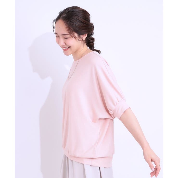 【ひんやり/UV】ほんのりラメで大人上品 お袖リブ ドルマントップス | SHOO・LA・RUE | 詳細画像10 