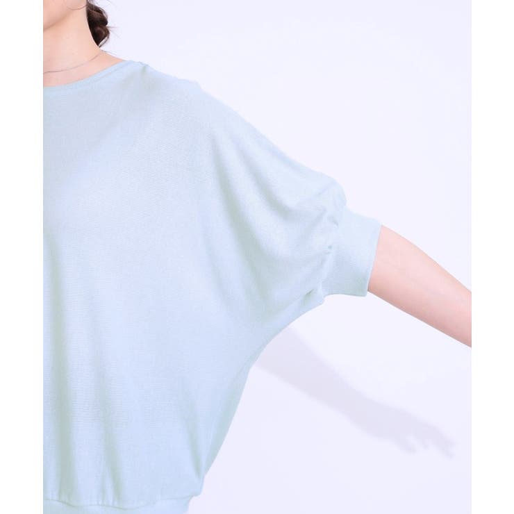 【ひんやり/UV】ほんのりラメで大人上品 お袖リブ ドルマントップス | SHOO・LA・RUE | 詳細画像29 