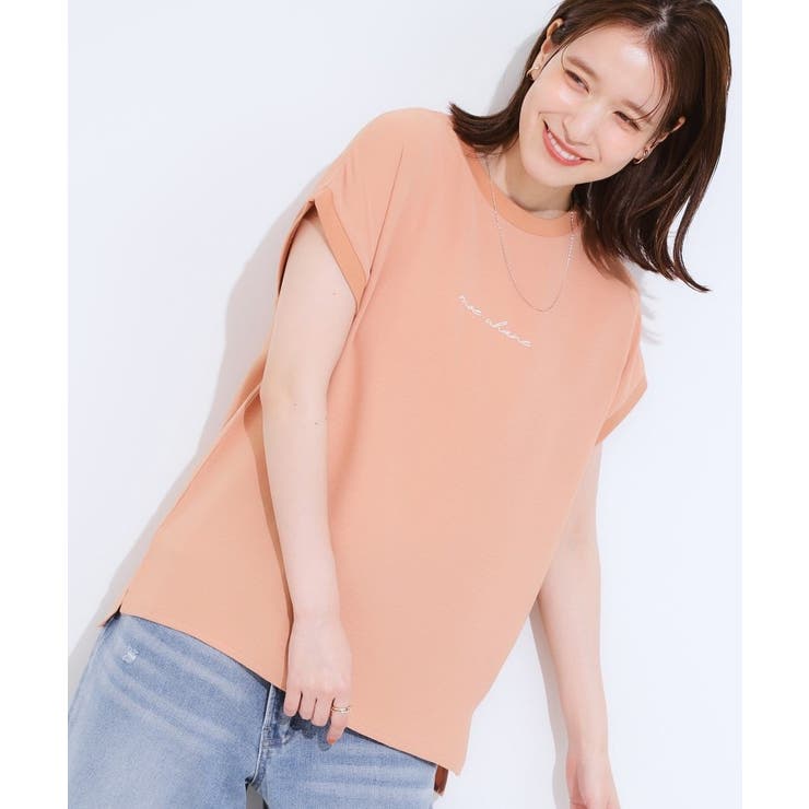 オレンジ(066) | 程よいシアー感 ロゴTシャツブラウス | SHOO・LA・RUE