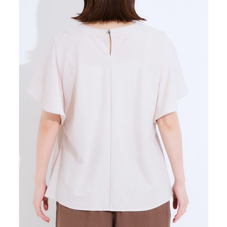 【セットアップ可/ひんやり/S-LL】きちんと感のあるフリル袖トップス | SHOO・LA・RUE | 詳細画像15 