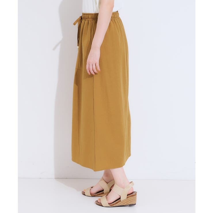 【セットアップ可/ひんやり】大人カジュアルに ベイカー風デザインスカート | SHOO・LA・RUE | 詳細画像14 