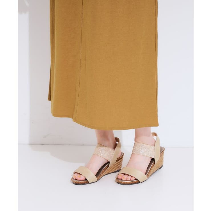 【セットアップ可/ひんやり】大人カジュアルに ベイカー風デザインスカート | SHOO・LA・RUE | 詳細画像18 