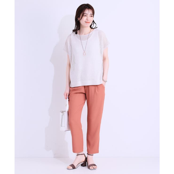 【S-LL/2点セット】程よいラメが上品 透かしニット＋タンクトップ | SHOO・LA・RUE | 詳細画像3 