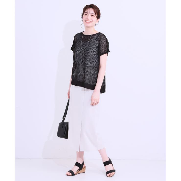【S-LL/2点セット】程よいラメが上品 透かしニット＋タンクトップ | SHOO・LA・RUE | 詳細画像11 