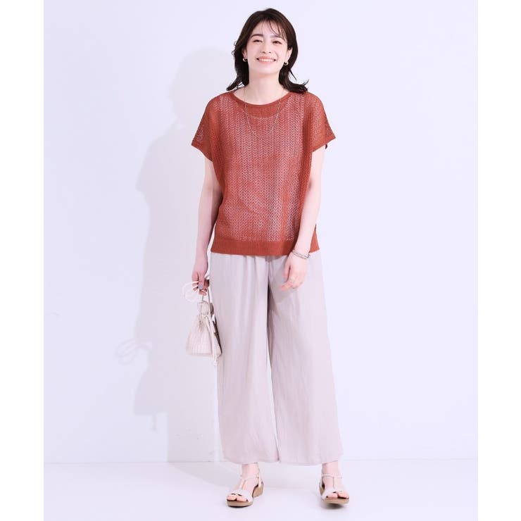 【S-LL/2点セット】程よいラメが上品 透かしニット＋タンクトップ | SHOO・LA・RUE | 詳細画像7 