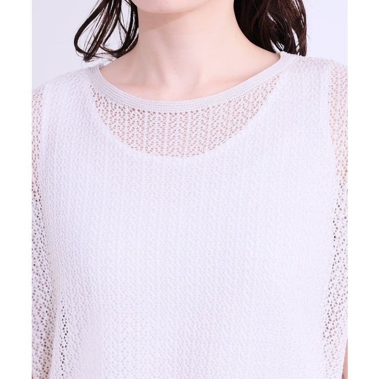 【S-LL/2点セット】程よいラメが上品 透かしニット＋タンクトップ | SHOO・LA・RUE | 詳細画像16 
