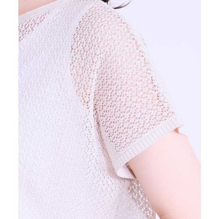 【S-LL/2点セット】程よいラメが上品 透かしニット＋タンクトップ | SHOO・LA・RUE | 詳細画像17 