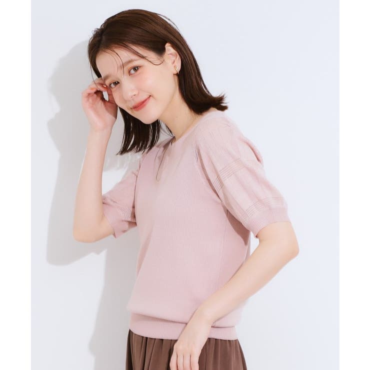 【S-LL】大人上品な お袖シアー切り替えニット | SHOO・LA・RUE | 詳細画像6 