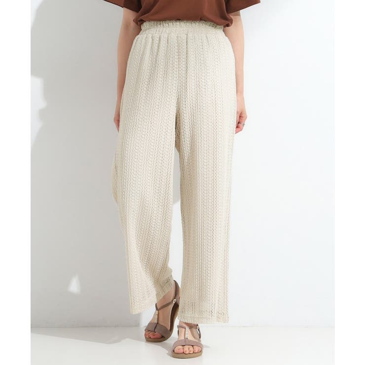 【S-LL】クロシェ風レースイージーワイドパンツ | SHOO・LA・RUE | 詳細画像9 