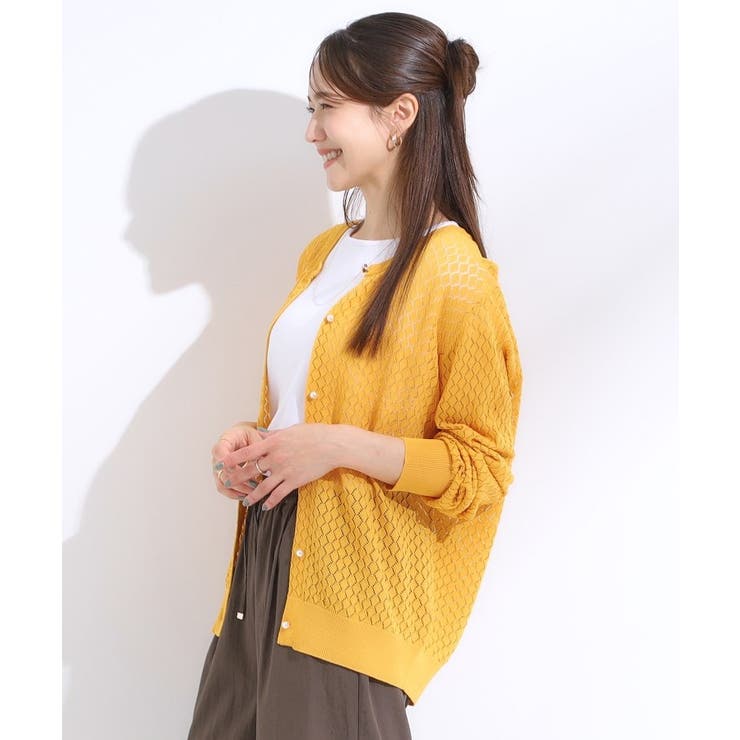 【S-LL】透かし編みが大人上品 マルチボタンニットカーディガン | SHOO・LA・RUE | 詳細画像14 