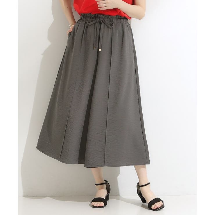 【S-LL/ひんやり】さらっとタッチできれい見え ピンタックスカーチョ | SHOO・LA・RUE | 詳細画像1