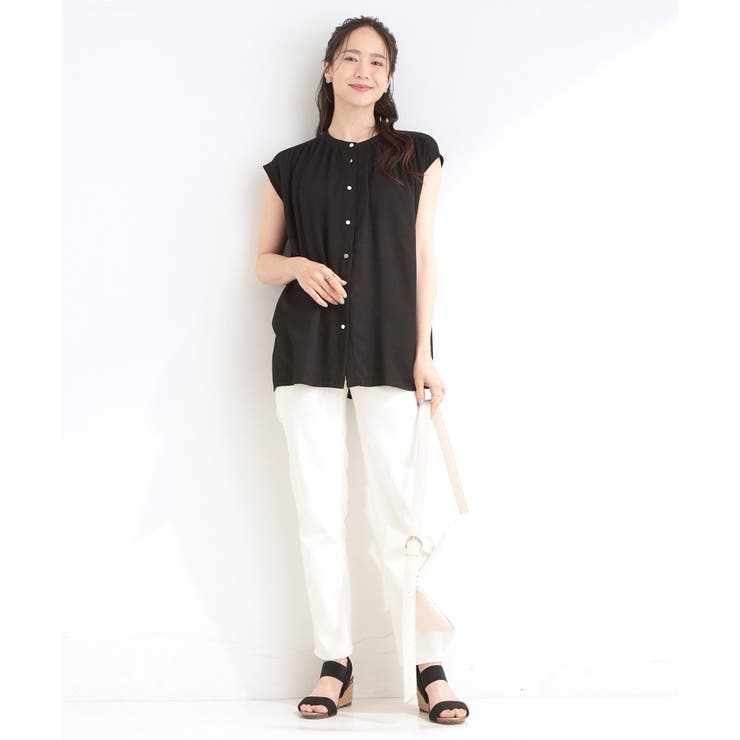 【S-LL/洗濯後しわになりにくい】上品にきれい見え スラブギャザーブラウス | SHOO・LA・RUE | 詳細画像7 