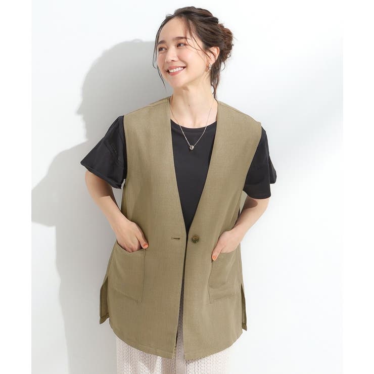 【S-LL】夏のレイヤードコーデに さらりと着られるメッシュジレ | SHOO・LA・RUE | 詳細画像9 