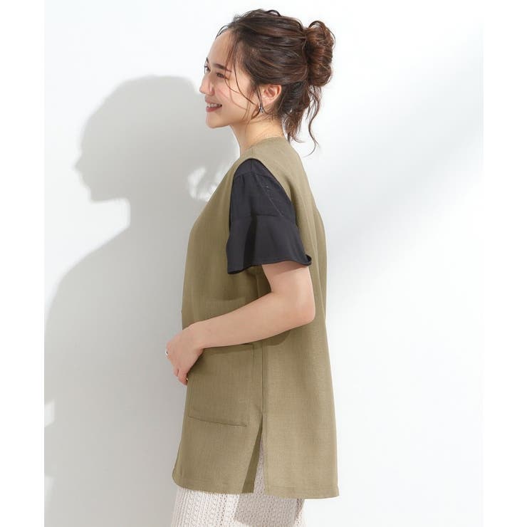 【S-LL】夏のレイヤードコーデに さらりと着られるメッシュジレ | SHOO・LA・RUE | 詳細画像10 