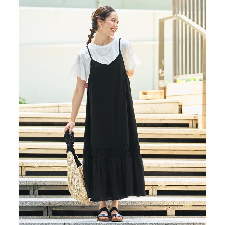 【ひんやり】シャーリングがアクセントに 大人のデザインキャミワンピース | SHOO・LA・RUE | 詳細画像17 