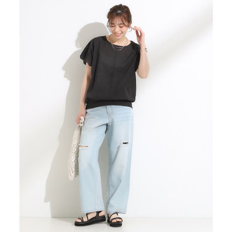 スカラップ刺繍レースが目を惹く ドルマントップス | SHOO・LA・RUE | 詳細画像7 