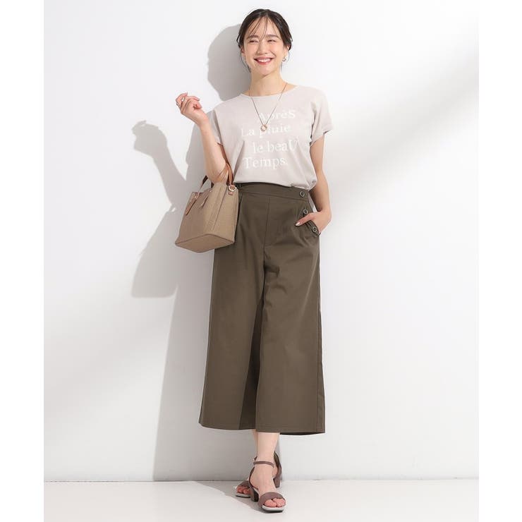 【S-LL/ひんやり/UV】すっきり見えマリン風 ガウチョパンツ | SHOO・LA・RUE | 詳細画像7 