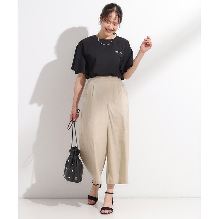 【S-LL/ひんやり/UV】すっきり見えマリン風 ガウチョパンツ | SHOO・LA・RUE | 詳細画像11 