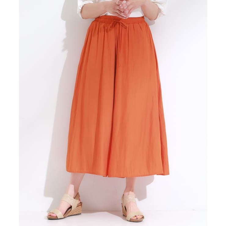 【S-LL/裏地ひんやり】スカート見えで上品に マットサテンスカーチョ | SHOO・LA・RUE | 詳細画像17 