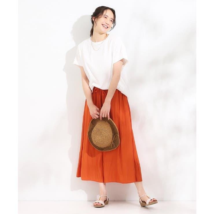 【S-LL/裏地ひんやり】スカート見えで上品に マットサテンスカーチョ | SHOO・LA・RUE | 詳細画像28 