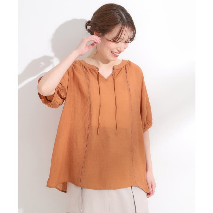 リボン使いがアクセント はしごレースブラウス＋タンクトップ | SHOO・LA・RUE | 詳細画像1 