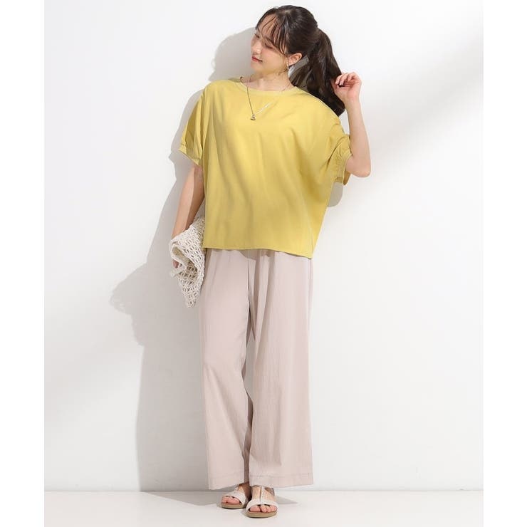 【ひんやり/洗濯後しわになりにくい】リブ切り替えドルマンブラウス | SHOO・LA・RUE | 詳細画像15 