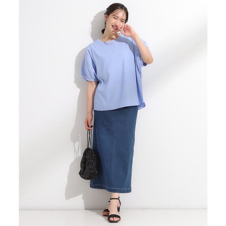 【ひんやり/洗濯後しわになりにくい】リブ切り替えドルマンブラウス | SHOO・LA・RUE | 詳細画像3 