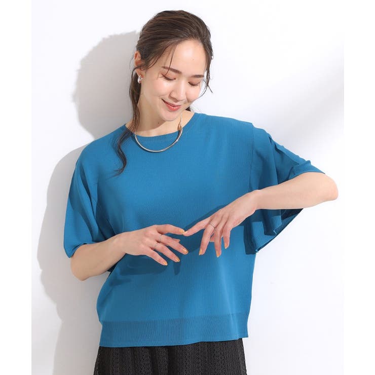 【S-LL】二の腕はカバーして魅せる フレアスリーブニット | SHOO・LA・RUE | 詳細画像42 