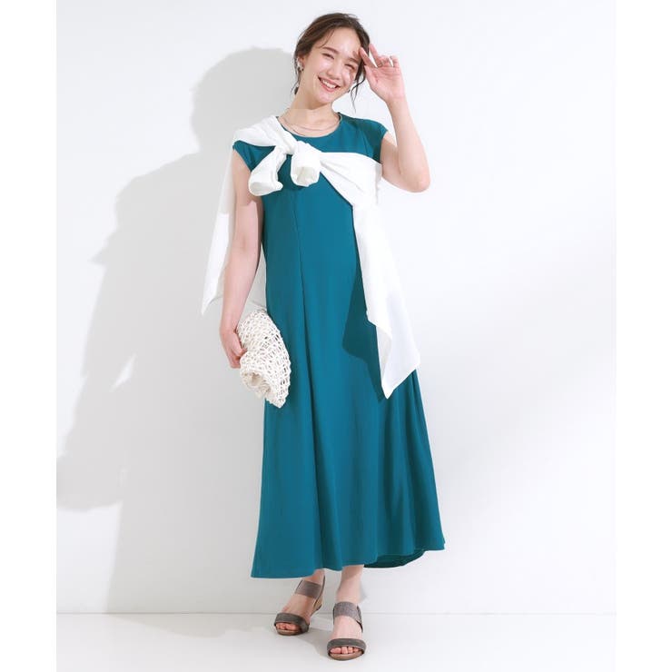 【S-LL/ひんやり】切替ラインですっきりと 1枚で着られるロングワンピース | SHOO・LA・RUE | 詳細画像9 