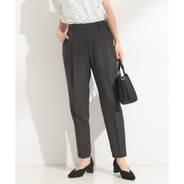 チャコールグレー(014) | 【洗濯機可】きれいめにもカジュアルにも 麻調テーパードパンツ | SHOO・LA・RUE