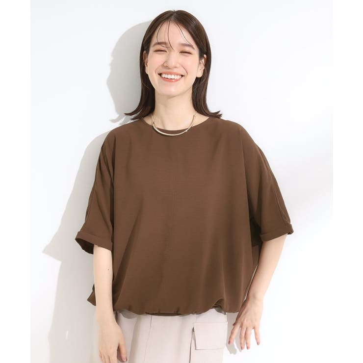 【洗濯後しわになりにくい】さらっとタッチの 5分袖ドルマンブラウス | SHOO・LA・RUE | 詳細画像1 