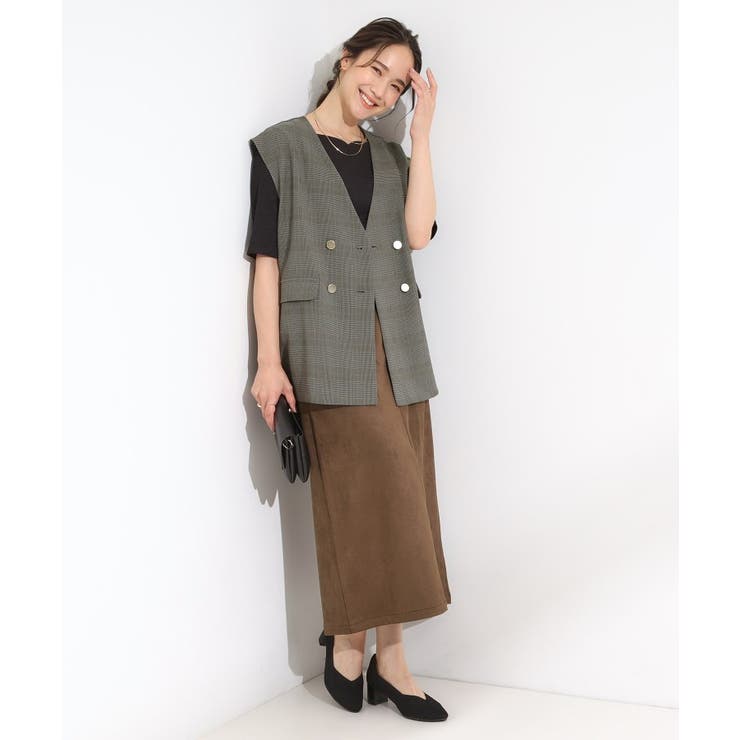 【S-LL/セットアップ可/洗濯後しわになりにくい】ダブルベスト | SHOO・LA・RUE | 詳細画像11 