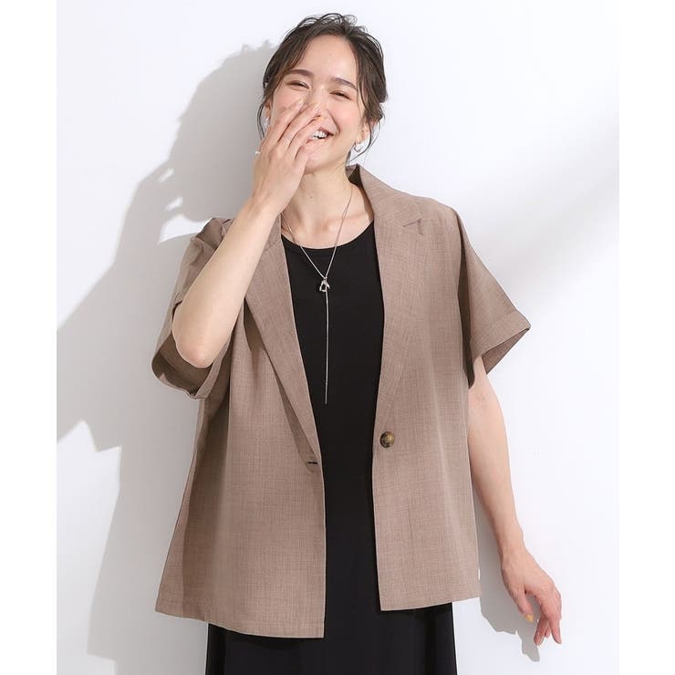 【S-LL】さらりと着たい大人のための 麻調半袖ジャケット | SHOO・LA・RUE | 詳細画像9 