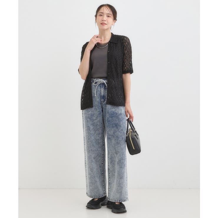 【S-LL/5分袖】大人の抜け感 襟付きレーストップス | SHOO・LA・RUE | 詳細画像3 