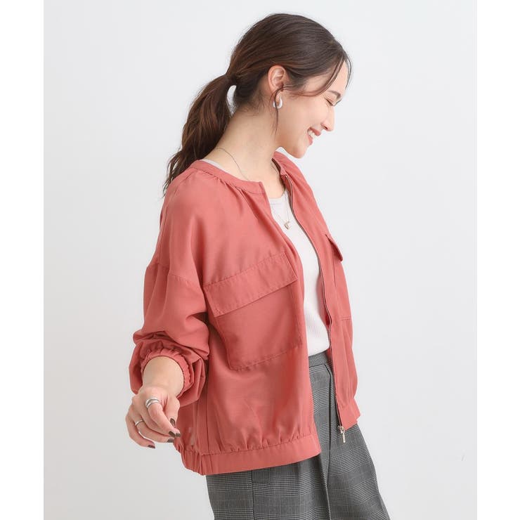 【S-LL】寒暖差のある時期に 大人上品なシアーブルゾン | SHOO・LA・RUE | 詳細画像10 