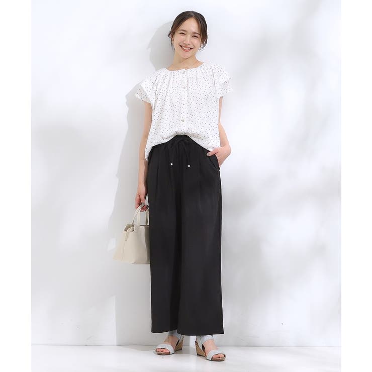 【着丈選べる/S-LL】触れる度ひんやり ゆるきれい イージーワイドパンツ | SHOO・LA・RUE | 詳細画像10 