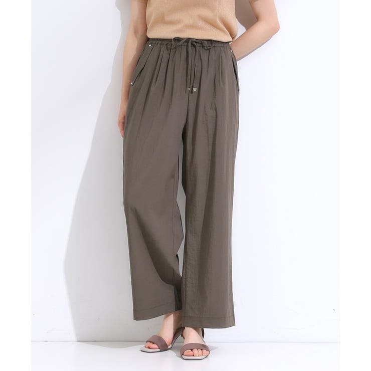 ブラウン(043) | 【着丈選べる/S-LL】触れる度ひんやり ゆるきれい イージーワイドパンツ | SHOO・LA・RUE