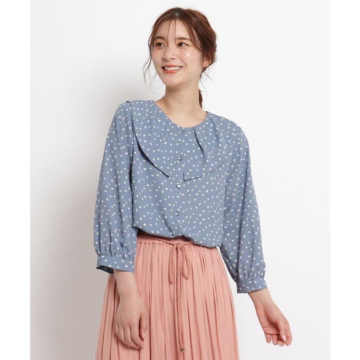 S Ll ラッフルカラーアレンジドットプリント前開きブラウス 品番 Wrdw Grove グローブ のレディースファッション通販 Shoplist ショップリスト