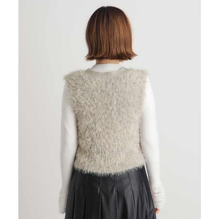 チュールフェザーニットベスト grove｜チュールフェザーニットベスト | Rakuten Fashion(楽天