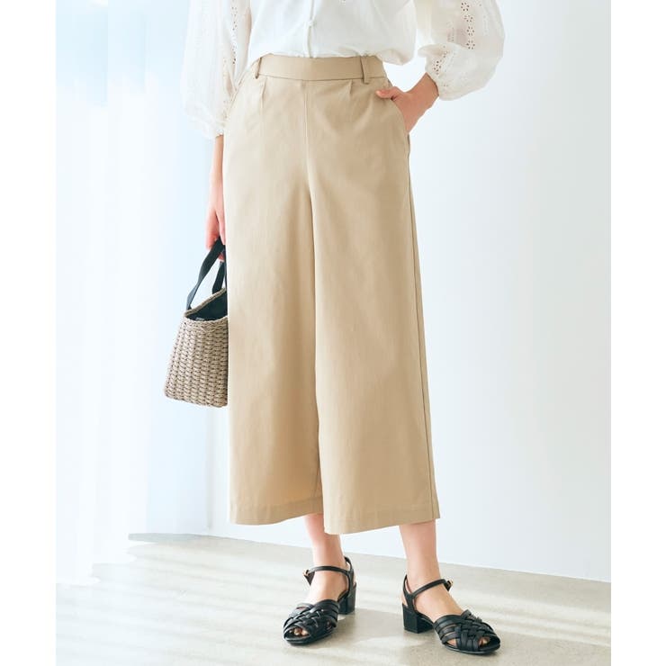 接触冷感・多サイズ＞サマーハイパーストレッチクロップドワイドパンツ [品番：WRDW0198147]｜grove（グローブ）のレディースファッション通販｜SHOPLIST（ショップリスト）