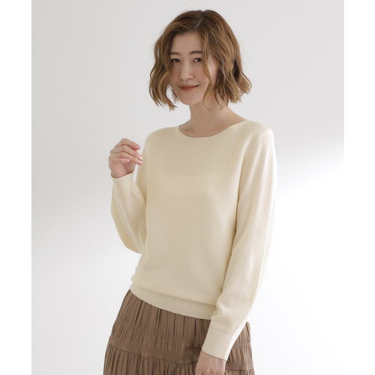 【最終お値下げ！】ガーターボートネックプルオーバー【洗える/毛玉軽減】 | grove | 詳細画像1 