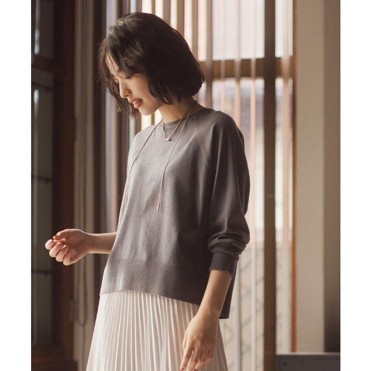 【洗える/毛玉軽減】天竺ラグランスリーブプルオーバー | grove | 詳細画像1 