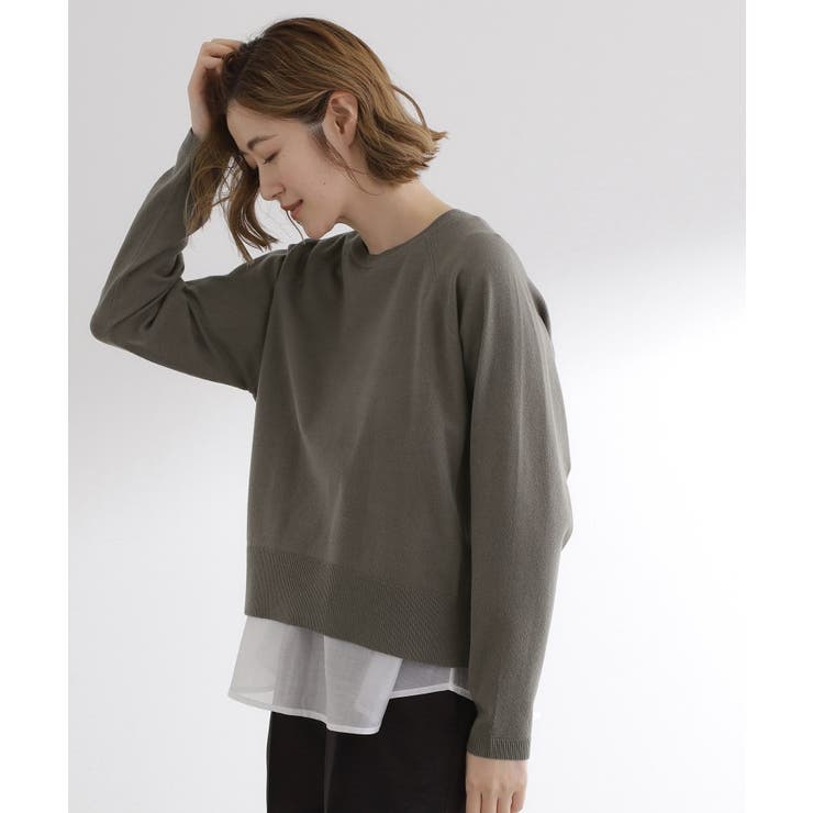 チャコールグレー(014) | 【洗える/毛玉軽減】天竺ラグランスリーブプルオーバー | grove