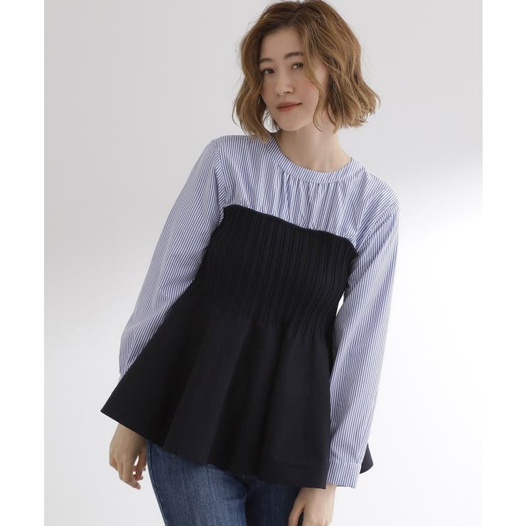 一枚でトレンド完成！体型カバーも叶うニットビスチェドッキングブラウス | grove | 詳細画像9 