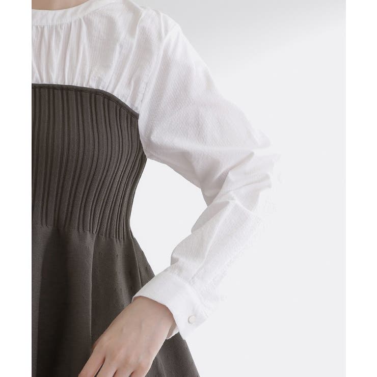 一枚でトレンド完成！体型カバーも叶うニットビスチェドッキングブラウス | grove | 詳細画像18 