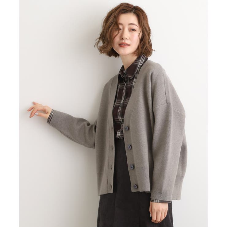 ミドルグレー(013) | 季節に映える ニットカーディガン | grove