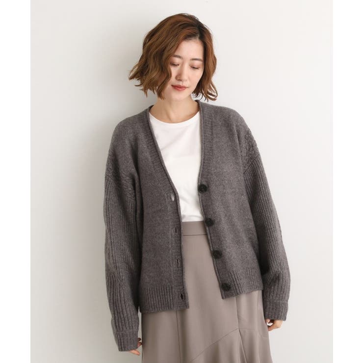 ケーブルアクセント Vネックカーディガン | grove | 詳細画像8 