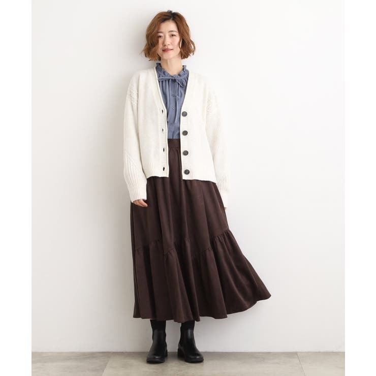 ケーブルアクセント Vネックカーディガン | grove | 詳細画像13 